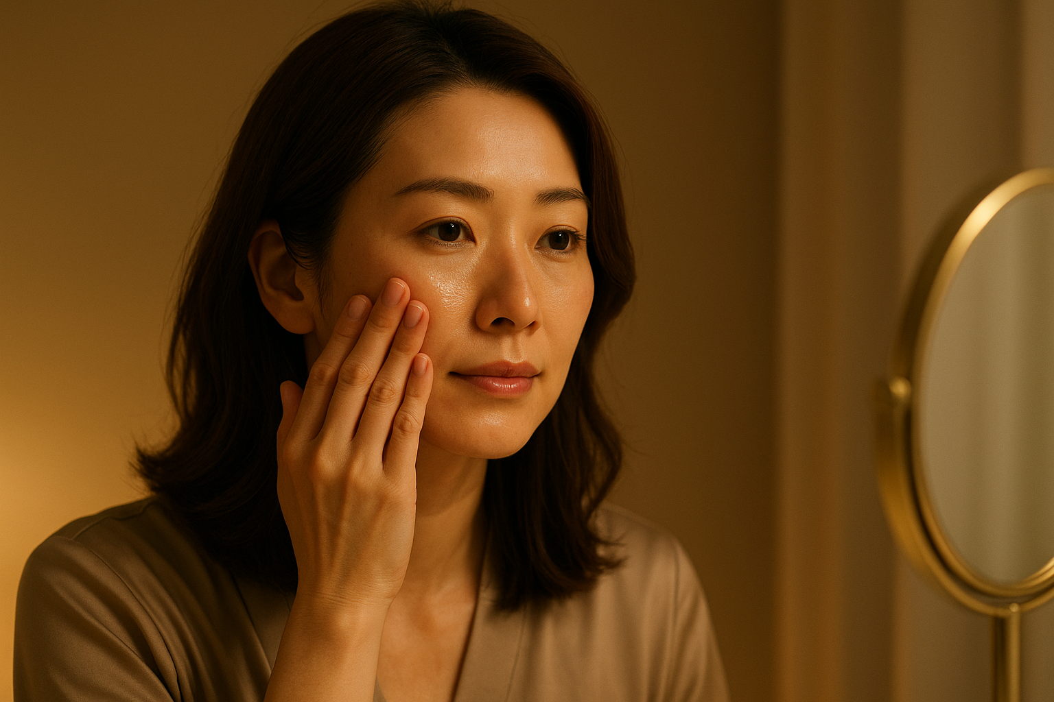 美容液を使うシーン