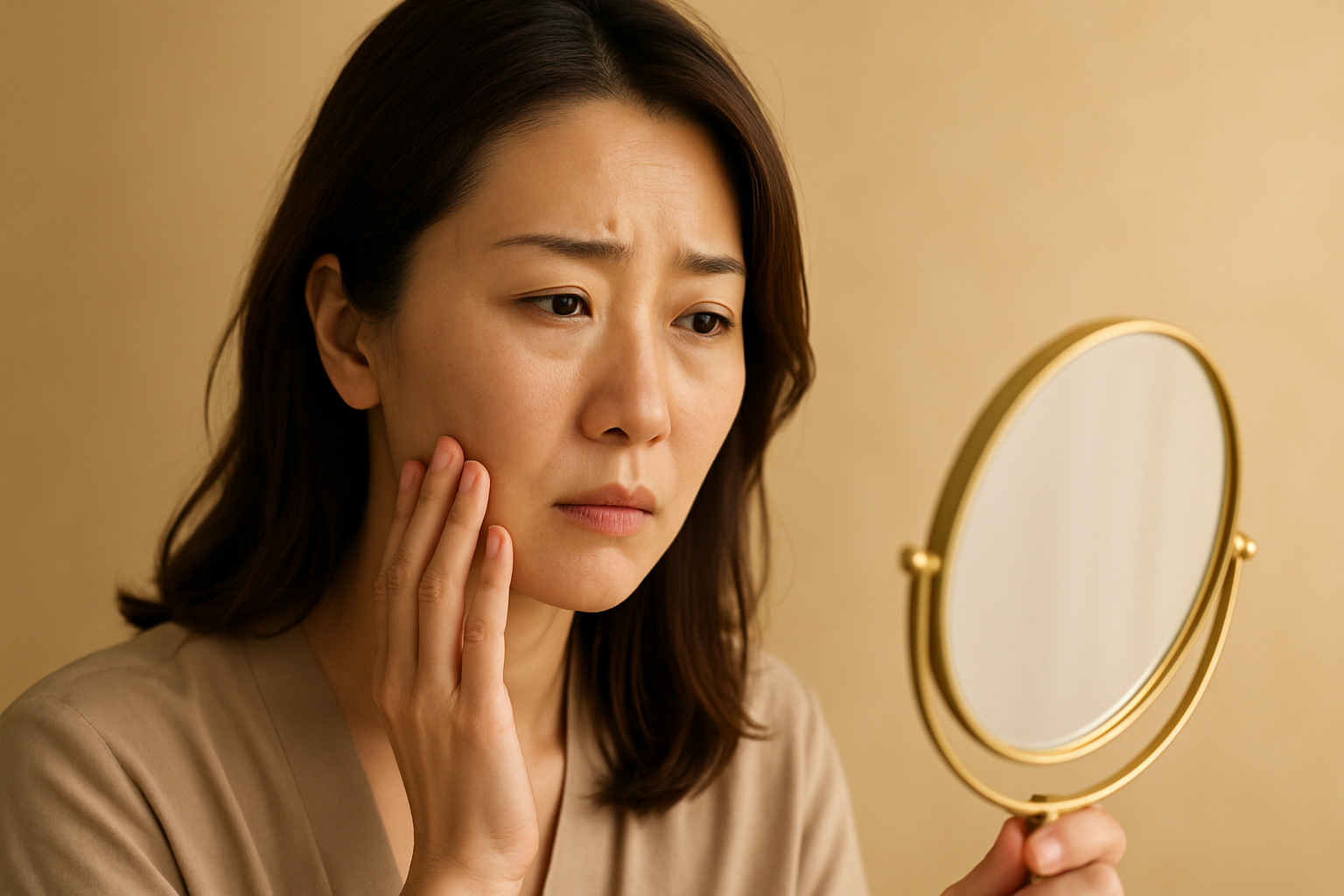 肌の印象が気になる女性