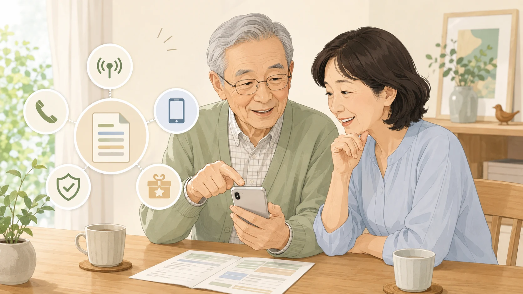 スマホ料金の請求内訳を確認するイメージ